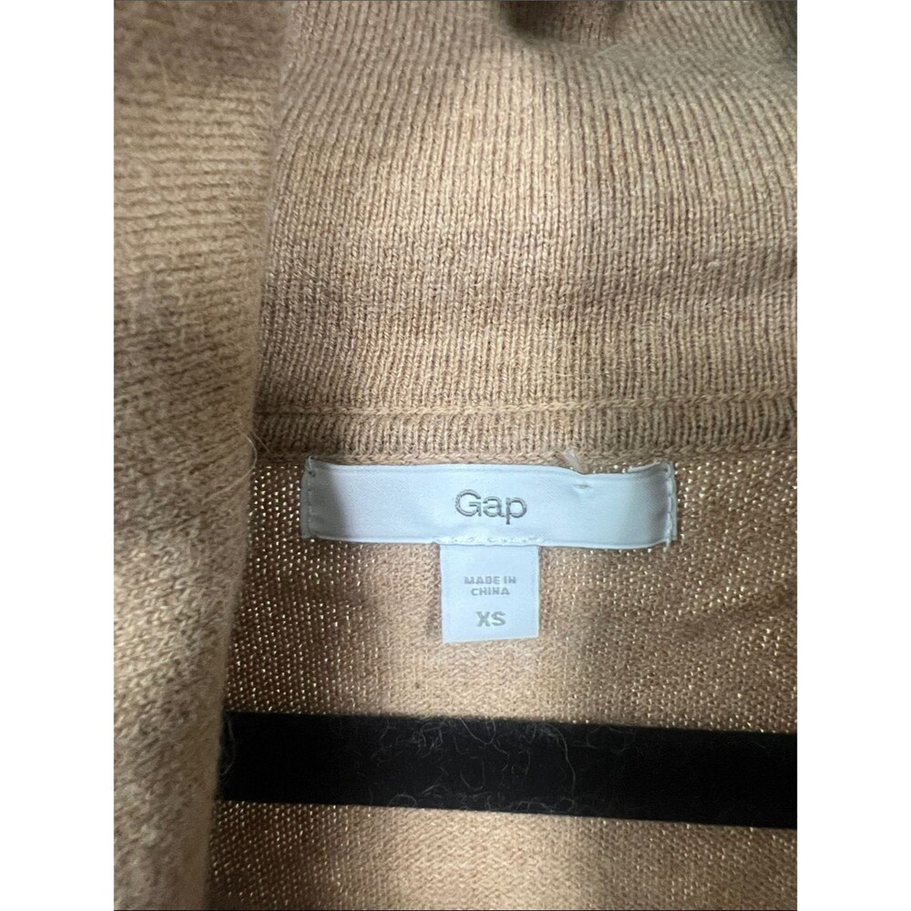 GAP Camel Cowl Neck Cotton and Rabbit Hair Sweater Natural Fibers Quiet Luxury - Picture 4 of 5
